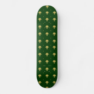 Skate Elegante Verde e Dourado Damasco