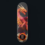 Skate *~* Elemento AP88 Dragão Elemental Fogo Feroz<br><div class="desc">(Pesquise no código AP88 para localizar itens semelhantes ) Transferência fácil para outros produtos Zazzle. Element DRAGON (DRAGÃO de elemento) com ANEL de FIRE / FLAMES / FLAME e MONOGRAMA INICIAL para seu nome - Mantenha ou edite ou exclua o texto. Este famoso skate tradicional chinês estilo personalizado pro Element...</div>