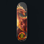 Skate *~* Elemento AP88 Dragão Elementar Fogo<br><div class="desc">(Pesquise no código AP88 para localizar itens semelhantes ) Transferência fácil para outros produtos Zazzle. Element DRAGON (DRAGÃO de elemento) com ANEL de FIRE / FLAMES / FLAME e MONOGRAMA INICIAL para seu nome - Mantenha ou edite ou exclua o texto. Este famoso skate tradicional chinês estilo personalizado pro Element...</div>
