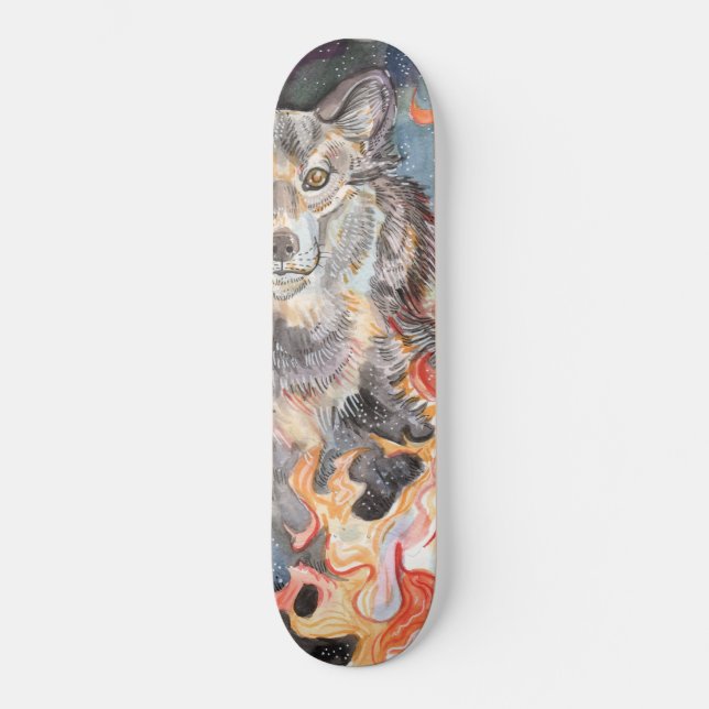 Skate Ember Eyes Wolf Watercolor (Frente)