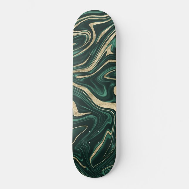 Skate Emerald Green Black Gold Marble #1 #decor #art (Frente)