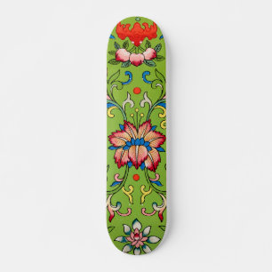 Skate Enfeite Chinês Vintage Owen Jones Floral Verde