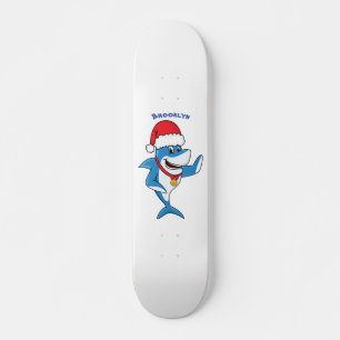 Skate Engraçado desenho animado de tubarão de Natal