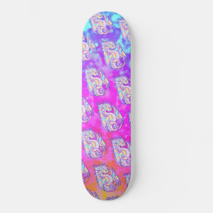 Skate Escrivora Rosa Bela Dragão Girassol Wyvern Inugami