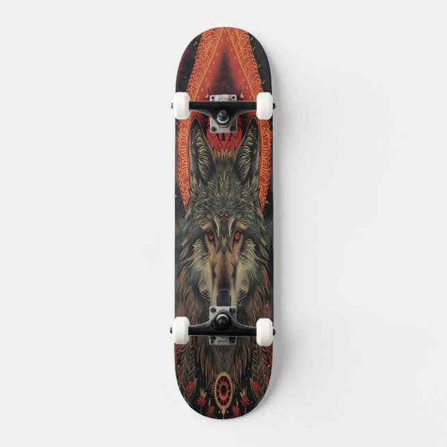 Skate Esoteric Spirit Wolf | Mystical Totem Geometric (Frente)