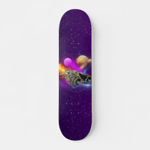 Skate Espaçamento Cósmico e Planetas Retro Universo Roxo