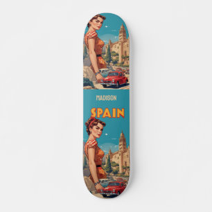 Skate Espanha de Vintage de Nome Personalizado
