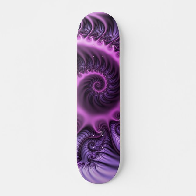 Skate Espiral De Arte Fractal, Roxal, Rosa-Legal, vívida (Frente)
