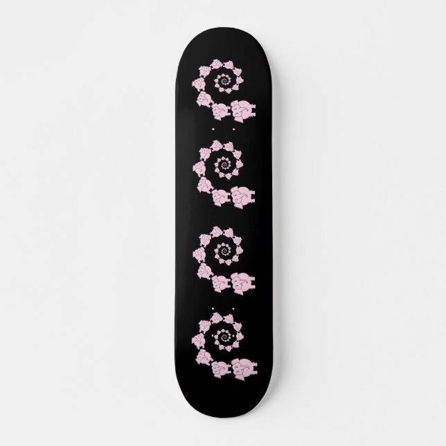 Skate Espiral de elefantes cor-de-rosa (Frente)