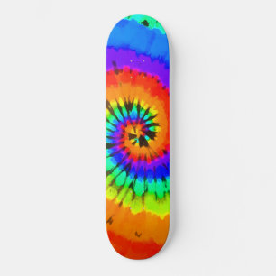 Skate Espiral de Tie Dye Colorido Neon Rastafári