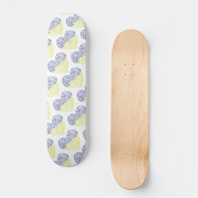 Skate Espiral espirra mehandi coração cores da bandeira  (Frente)