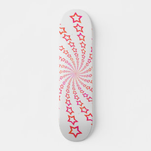 Skate Espiral Estrela: Estrelas cor-de-rosa e laranja: s