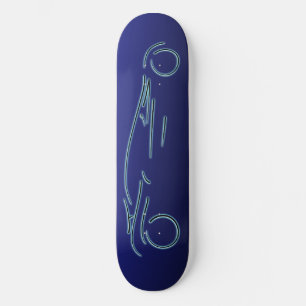 Skate Esportes Estilizados - design automático néon azul