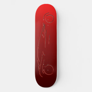 Skate Esportes Estilizados - design automático neon verm