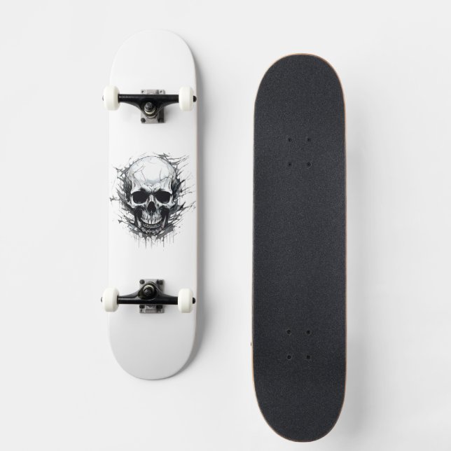 Skate Esqueleto de Caveira Gótica (Frente)