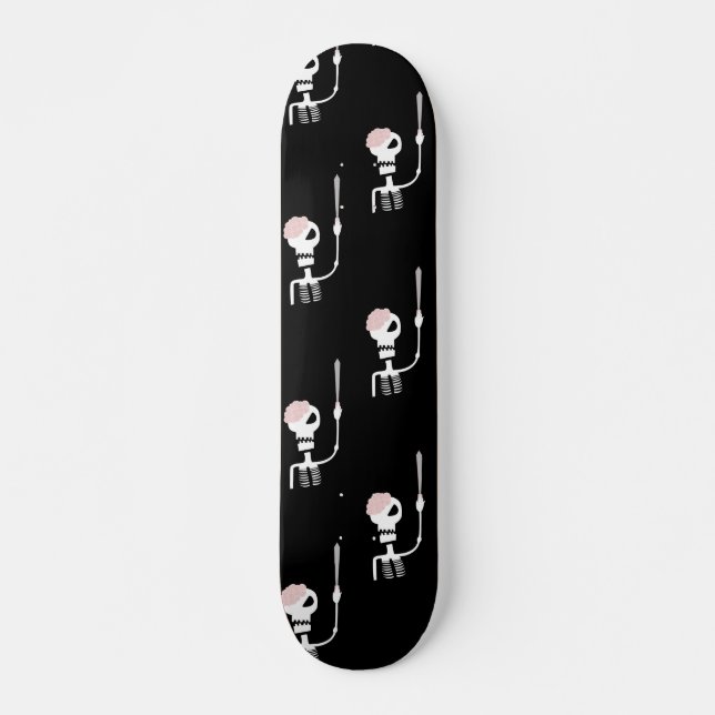 Skate Esqueleto de Halloween com uma espada (Frente)