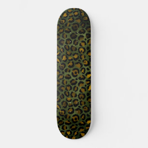 Skate Estampa de onça verde amarelo da selva