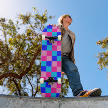 Estampa Xadrez Rosa e Azul