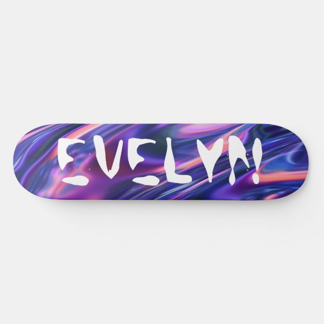 Skate Estilo Cyberpunk Roxo de Adicionar Nome Personaliz (Horz)