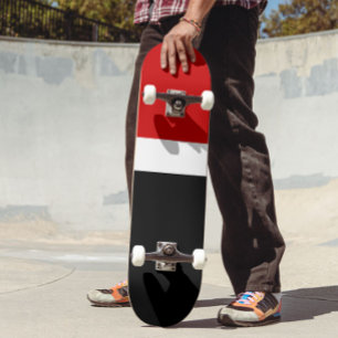Skate Estilo de Bloco de Cor Preto Branco Vermelho Desig