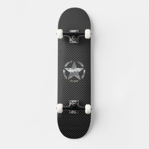 Skate Estilo de Fibra de Carbono com Etiqueta de Estênci