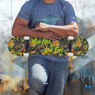 Skate Estilo de Grafite & Neon Verde 'Dirija Rápido Viva