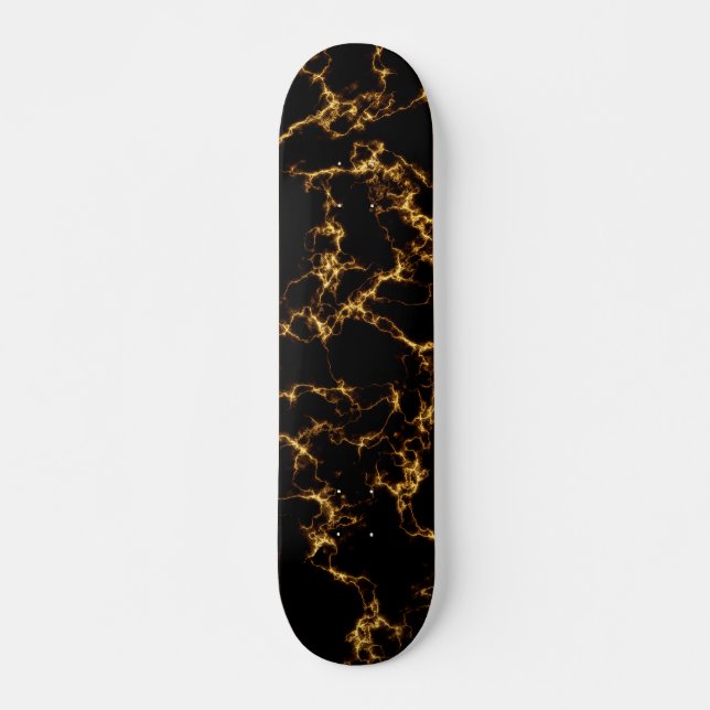 Skate Estilo de mármore elegante 3 - Dourado preto (Frente)