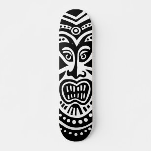 Skate Estilo de Máscara Tiki - Preto em Branco