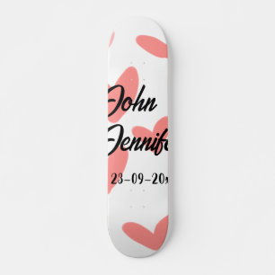 Skate estilo de texto minimalista simples branco coração