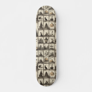 Skate Estilo de Vintage Padrão de Halloween com cor de s