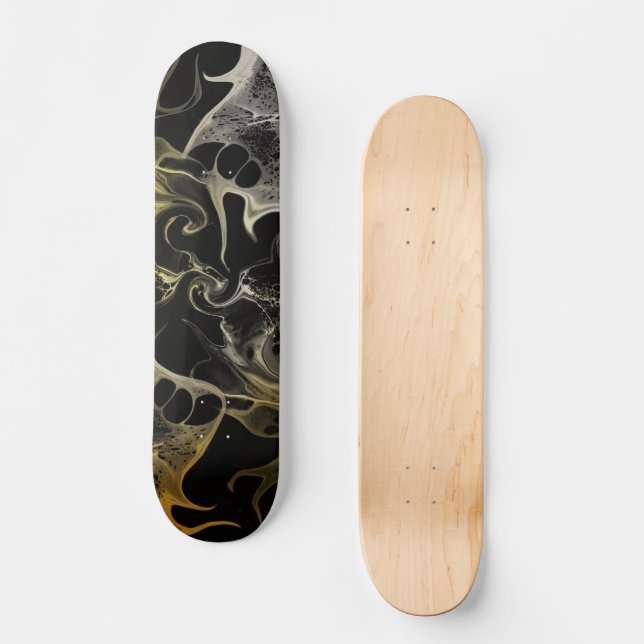 SKATE ESTILO ONDULADO PRETO E BRANCO (Frente)