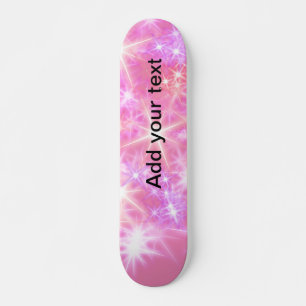 Skate Estrelas brilhantes cor-de-rosa vermelho simples a