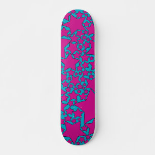 Skate Estrelas, Estrelas, Estrelas em Turquesa e Rosa Vi
