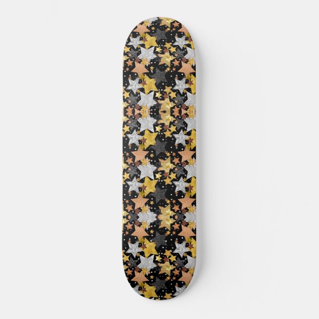 Skate Estrelas Explosão Confetti de Prata de Bronze Pret (Frente)