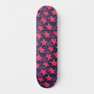 Skate Estrelas Fúcsia Padrão Cósmico Roxo