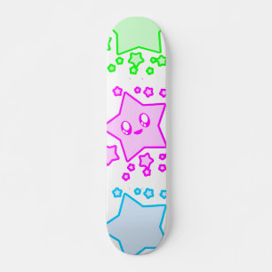 SKATE ESTRELAS KAWAII ESPAÇO FELIZ ROSTO