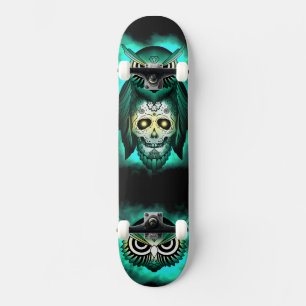 SKATE ETHNIC GREEN OWL SKULL