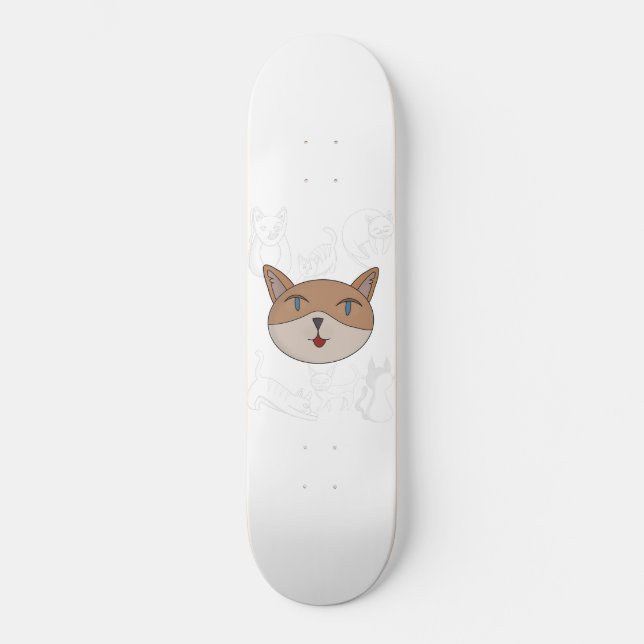 Skate Eu adoro gatos no cobrir (Frente)