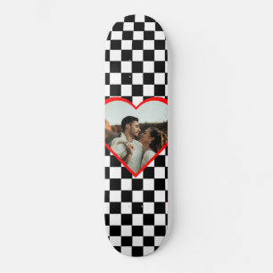 Skate Eu adoro o meu namorada Romântico Branco e Negro S