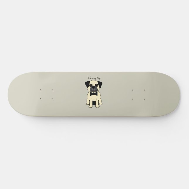 Skate Eu Amo Meu Pug (Horz)