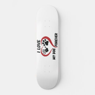 Skate Eu amo meu travesseiro decorativo de cachorro