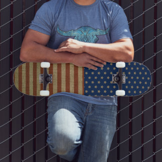 Skate EUA América Estados Unidos Estrelas e Stripes