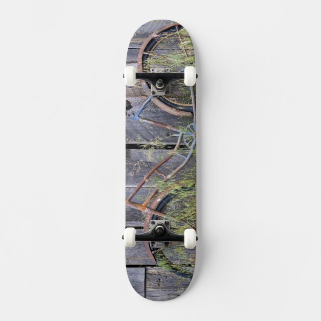 Skate EUA, Oregon, Bend. Uma bicicleta velha em ruínas (Frente)