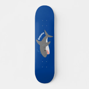 Skate Excelente de desenho animado branco de tubarão fel