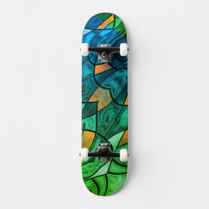 Skate Expressionismo Verde Azul
