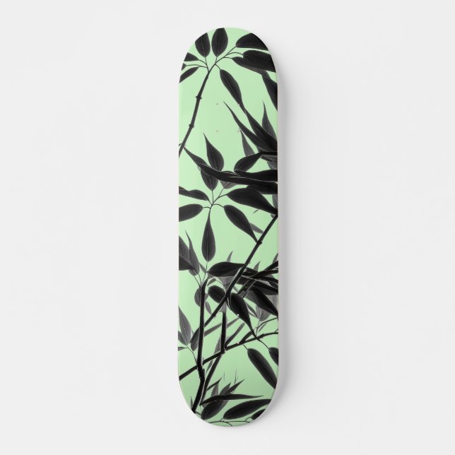 Skate Fábrica de Bambu Verde Preto e Mint (Frente)