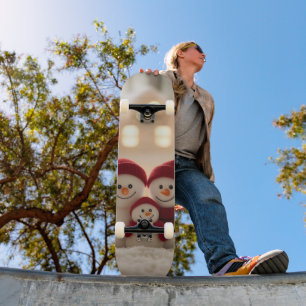 Skate Família de Boneco de Neve Natal de Inverno