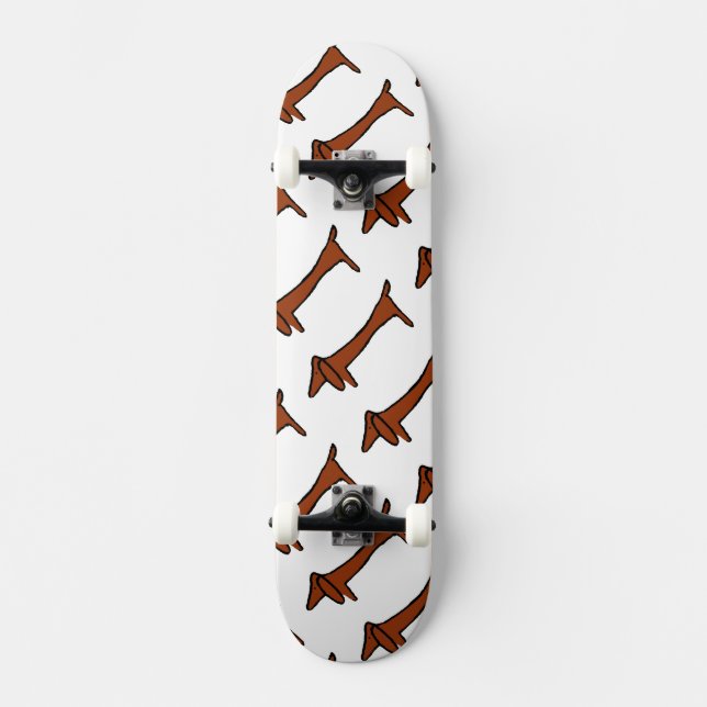 Skate Famoso Abstrato Brown Dachshund (Frente)