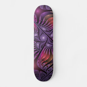 Skate Fantasia Abstrata Colorida e Trippy Roxa Fractal