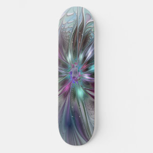 Skate Fantasia Abstrata Colorida Floral Fractal Moderna